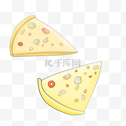 披萨的插画图片_零食披萨卡通插画