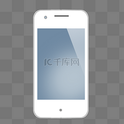 插画手机屏幕图片_白色银边手机模型PSD透明底