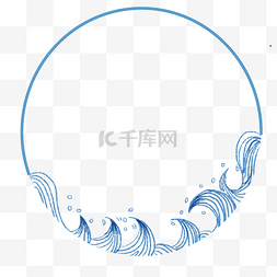 蓝色北欧地毯图片_圆形蓝色边框插图