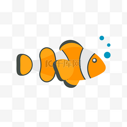 鱼丸汤卡通图片_世界海洋日海底生物鱼插画矢量图