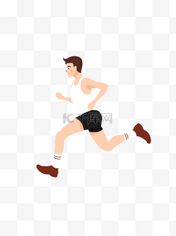 运动的男子图片_跑步健身的男子卡通元素