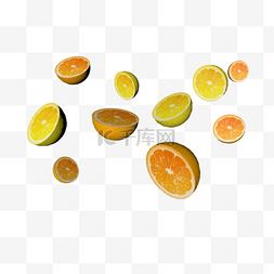 C4D创意水果半个橙子插画