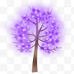 紫色的树木装饰插画