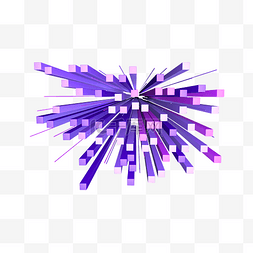 紫色科技3D柱体矢量图