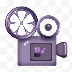 影视频图片_紫色的视频播放器插画