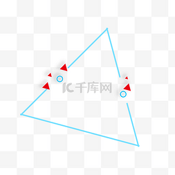 小圆圈素材图片_手绘蓝色三角形边框