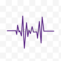 紫色线条心电图