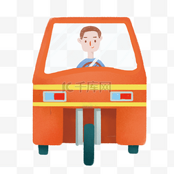 手绘眼睛男生图片_开着橙色车的男生手绘设计