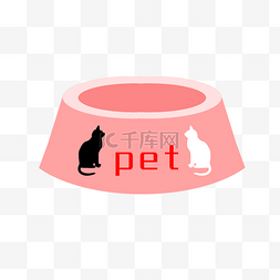 猫粮碗图片_红色圆弧猫粮碗元素