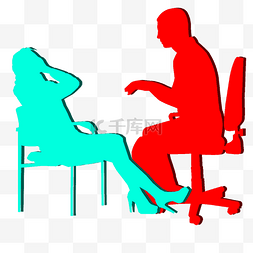 椅子的图片_相对坐着交谈的两个人