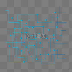 科技线条点缀图片_蓝色线条圆点科技感装饰图案