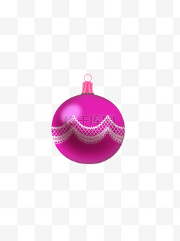 手绘圣诞装饰球紫色粉色蕾丝创意