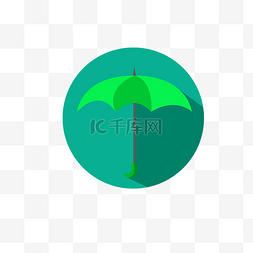 图形形状图片_矢量绿色小伞