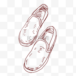 男士鞋子鞋子图片_手绘男士帆布鞋插画