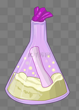 紫色三角形漂流瓶插画