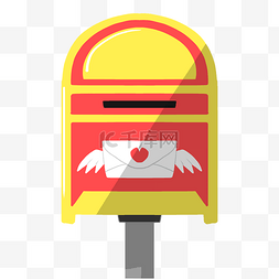 黄色爱心邮筒