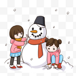 姐妹情深图片_雪人小女孩