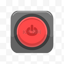 按钮圆形卡通图片_红色的开始按钮插画
