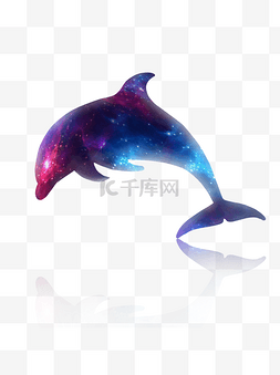 星空可商用图片_多彩星空海豚可商用元素