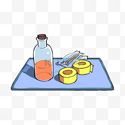 橙色和灰色图片_医疗液体和胶带插画