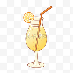 果汁饮品矢量图片_手绘饮品橙汁插画矢量图