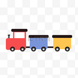 带铁轨的火车图片_卡通彩色的火车插画
