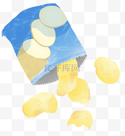 零食薯片装饰插画