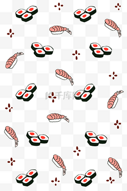 手绘寿司底纹图片_寿司小鱼底纹