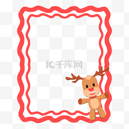 麋鹿边框图片_圣诞节麋鹿边框插画