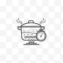 卡通叉烧包图片_用锅煮水计时矢量图