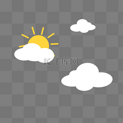 太阳和云朵图片_太阳和白云卡通png素材