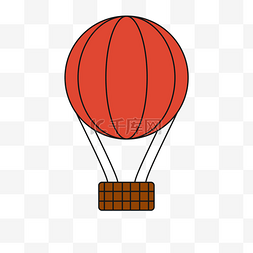 简约手绘红色的氢气球插画海报免