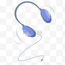 蓝色创意耳机元素