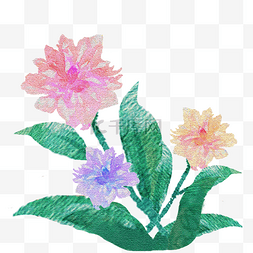 植被花纹图片_手绘噪点插画风格水彩植物水果树