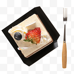 生日草莓奶油蛋糕叉子
