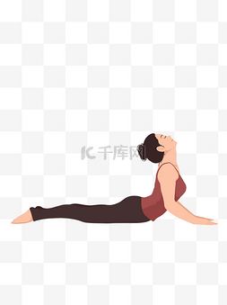 卡通瑜伽健身女性