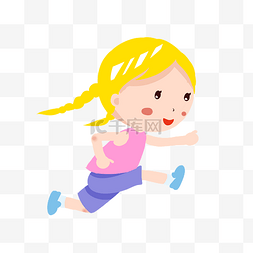 体育锻炼png图片_跑步体育锻炼女孩插画