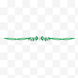 复古分割线叶子图片_绿色手绘叶子分割线