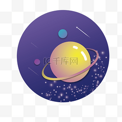 卡通圆形外星球