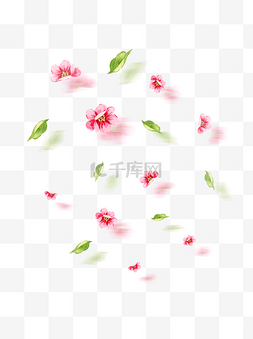 花瓣树叶漂浮元素图片_手绘水彩漂浮花瓣树叶元素