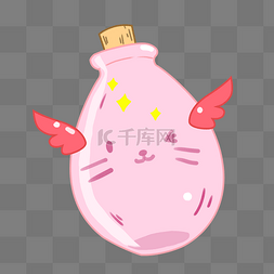 可爱的粉色漂流瓶