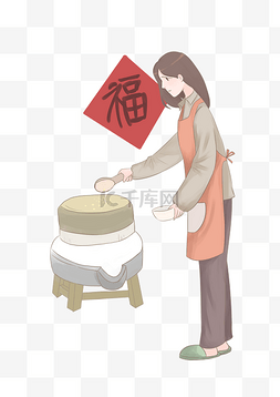 红色的小女孩图片_春节漂亮的小女孩