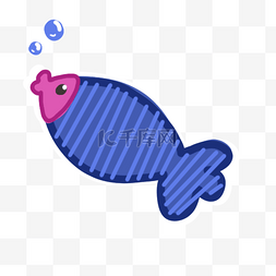 蓝色鱼吐泡泡