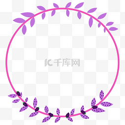 桑葚叶子图片_紫色叶子圆形边框