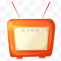 电视的图片卡通图片_红色的电视相框边框