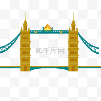 伦敦桥手绘插画个人vip和企业vip免费下载免抠元素手绘卡通房子建筑