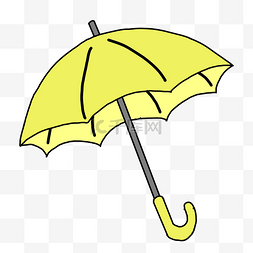 黄色卡通雨伞素材免费下载