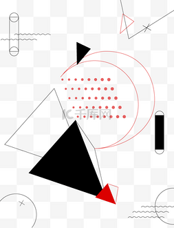 三角几何红色图片_简约线条边框电商矢量元素