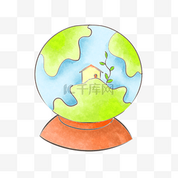 环保地球房子水晶球