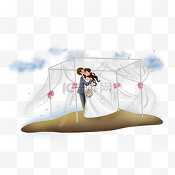 结婚度蜜月图片_结婚季海边的新郎新娘